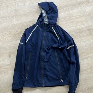 New Balance Navy Blue Hooded Performance Jacket with Reflective Trim